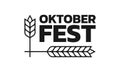 Oktoberfest logo, label or badge with typographic text and barley or wheat. Beer fest banner or poster design template. Royalty Free Stock Photo